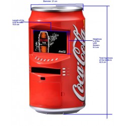 Lecteur digital signage 7" forme canette