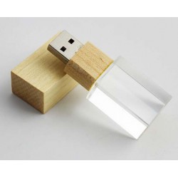 Cle usb cristal bois